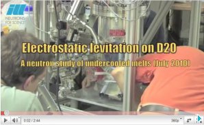 Eletrostatic levitation on D20 at ILL